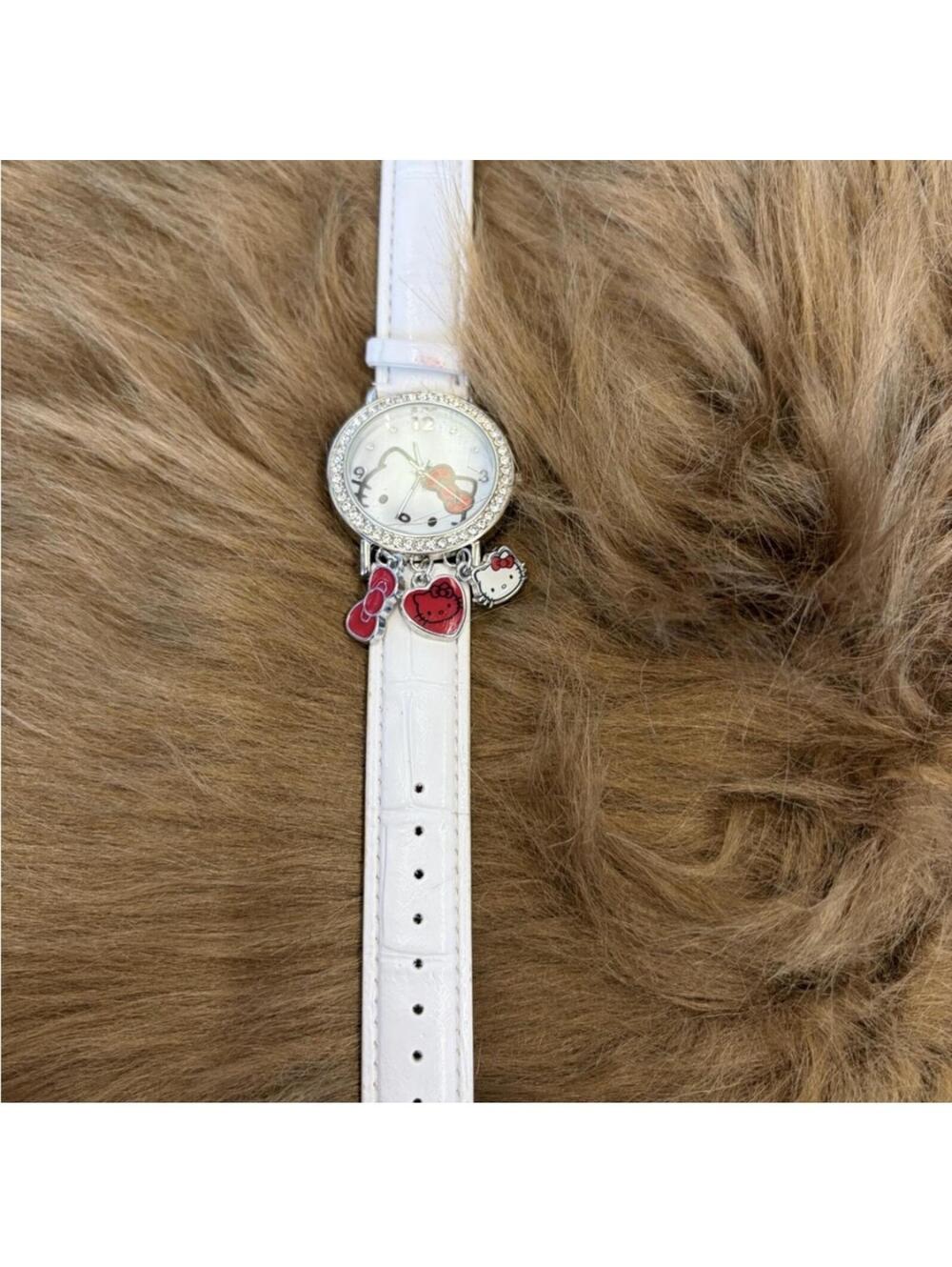 Sanrio White Watch with Hello Kitty Charms